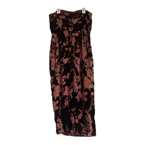 NWT Lulu’s Buy You Flowers Floral Print Velvet Strapless Midi Dress XS #0177 - Picture 6 of 9